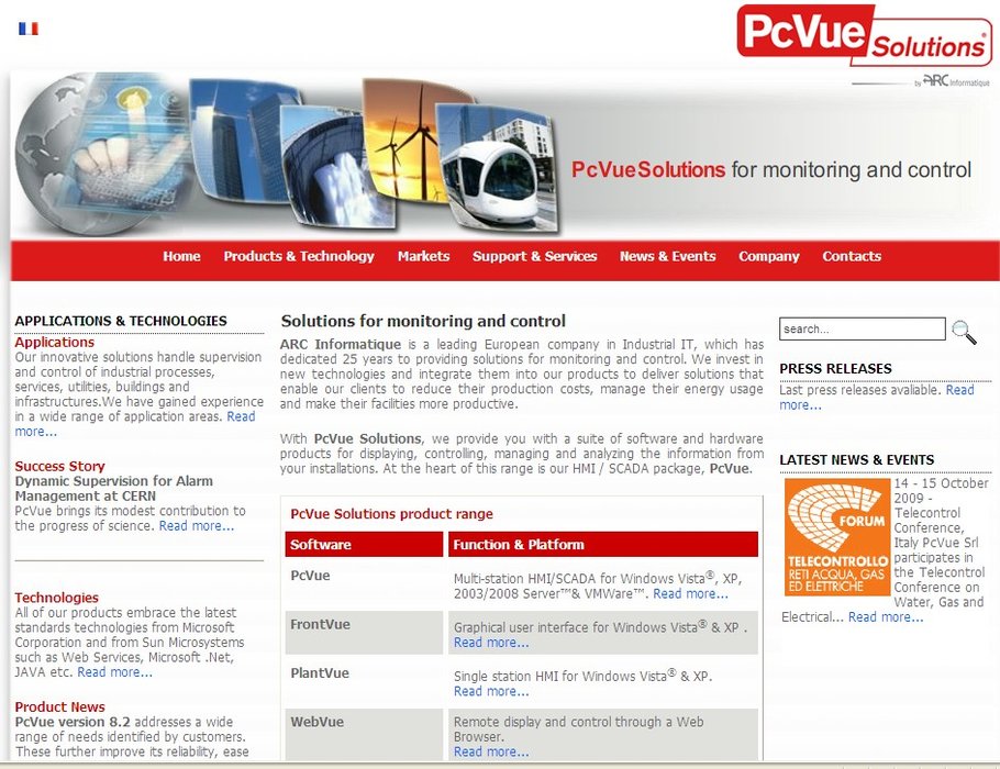 Site web ARC INFORMATIQUE – www.pcvuesolutions.com